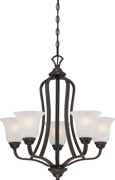 Nuvo Lighting 60/5695 Elizabeth 5 Light Chandelier with Frosted Glass