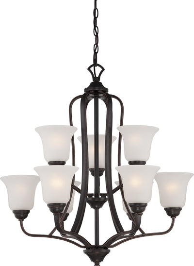 Nuvo Lighting 60/5699 Elizabeth 9 Light 2 Tier Chandelier with Frosted Glass