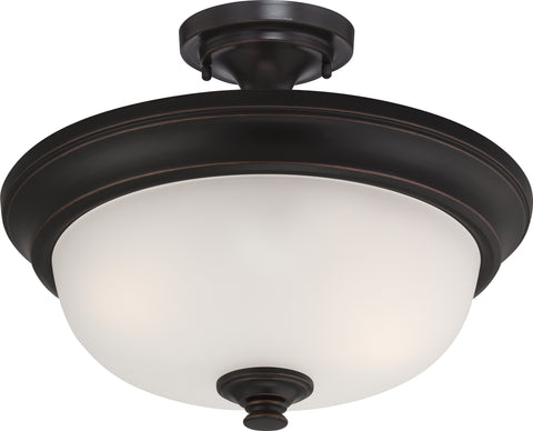 Nuvo Lighting 60/5700 Elizabeth 2 Light Semi Flush with Frosted Glass