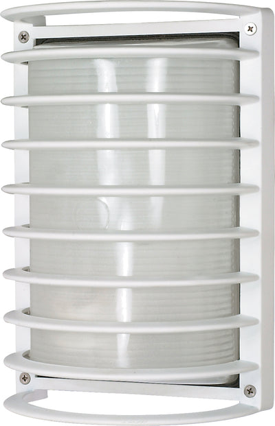Nuvo Lighting 60/576 ES 1 light RECTNGLE CAGE BULK HD  SEMI GLOSS WHITE/FROST GLASS