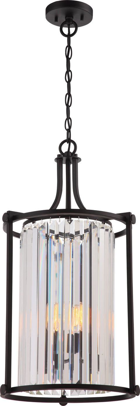 Nuvo Lighting 60/5772 Krys 4 Light Crystal Foyer Fixture with 60W Vintage Lamps Included Aged Bronze Finish