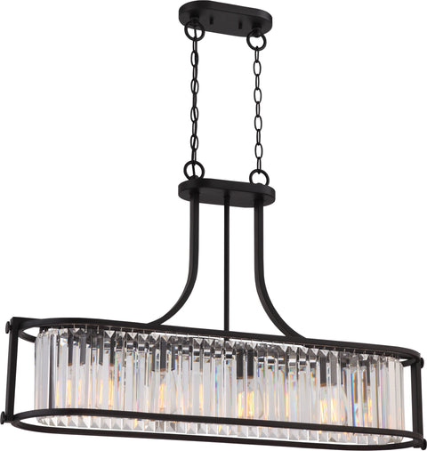 Nuvo Lighting 60/5775 Krys 4 Light Crystal Trestle with 60W Vintage Lamps Included Aged Bronze Finish