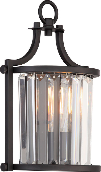 Nuvo Lighting 60/5776 Krys 1 Light Crystal Wall Mount Sconce Sconce with 60W Vintage Lamp Included Aged Bronze Finish