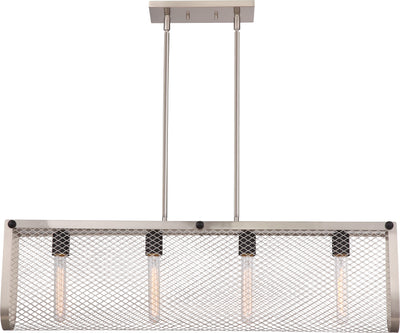 Nuvo Lighting 60/5782 BANDIT 4 LIGHT ISLAND PENDANT  BR NICKELW/ AGED BRZ ACCENTS