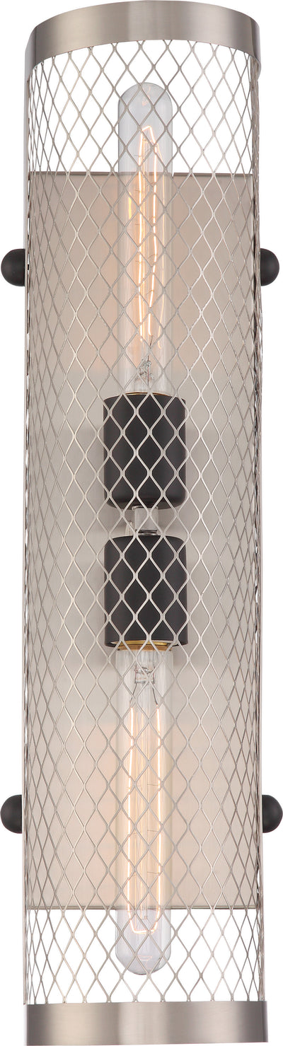 Nuvo Lighting 60/5783 BANDIT 2 LIGHT SCONCE  BR NICKELW/ AGED BRZ ACCENTS