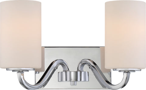 Nuvo Lighting 60/5802 Willow 2 Light Vanity Fixture with White Glass