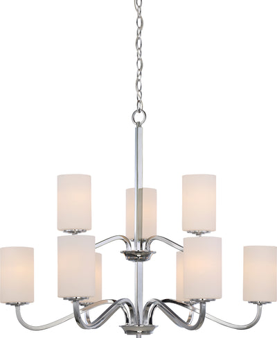 Nuvo Lighting 60/5809 Willow 9 Light 2 Tier Hanging Fixture with White Glass