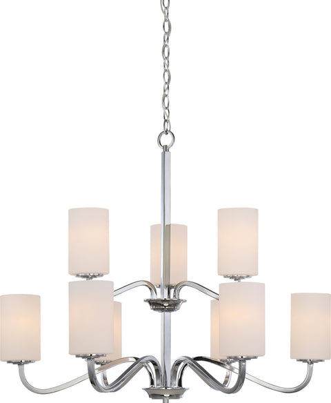 Nuvo Lighting 60/5809 Willow 9 Light 2 Tier Hanging Fixture with White Glass