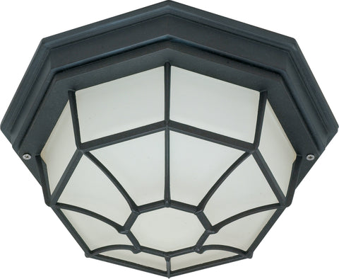 Nuvo Lighting 60/580 ES 1 light SPIDER CAGE CEILING  TEXTURED BLACK/FROSTED GLASS