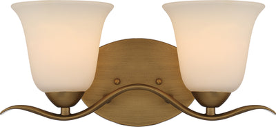 Nuvo Lighting 60/5812 DILLARD 2 light VANITY  NATURAL BRASS/WHITE GLASS