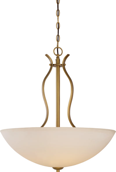 Nuvo Lighting 60/5817 DILLARD 4 light PENDANT NATURAL BRASS/WHITE GLASS