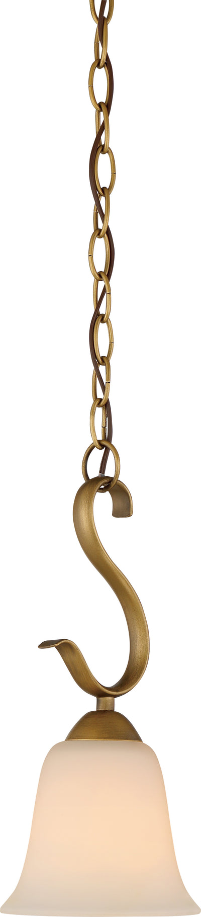 Nuvo Lighting 60/5818 DILLARD 1 light MINI PENDANT  NATURAL BRASS/WHITE GLASS