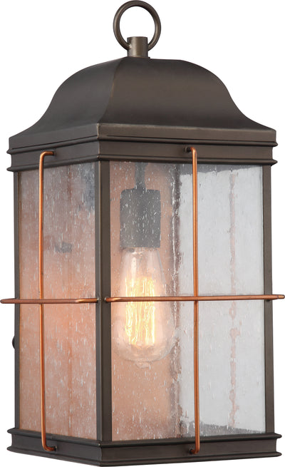 Nuvo Lighting 60/5833 Howell 1 Light Large Outdoor Wall Mount Sconce Fixture with 60W Vintage Lamp Included Bronze with Copper Accents Finish