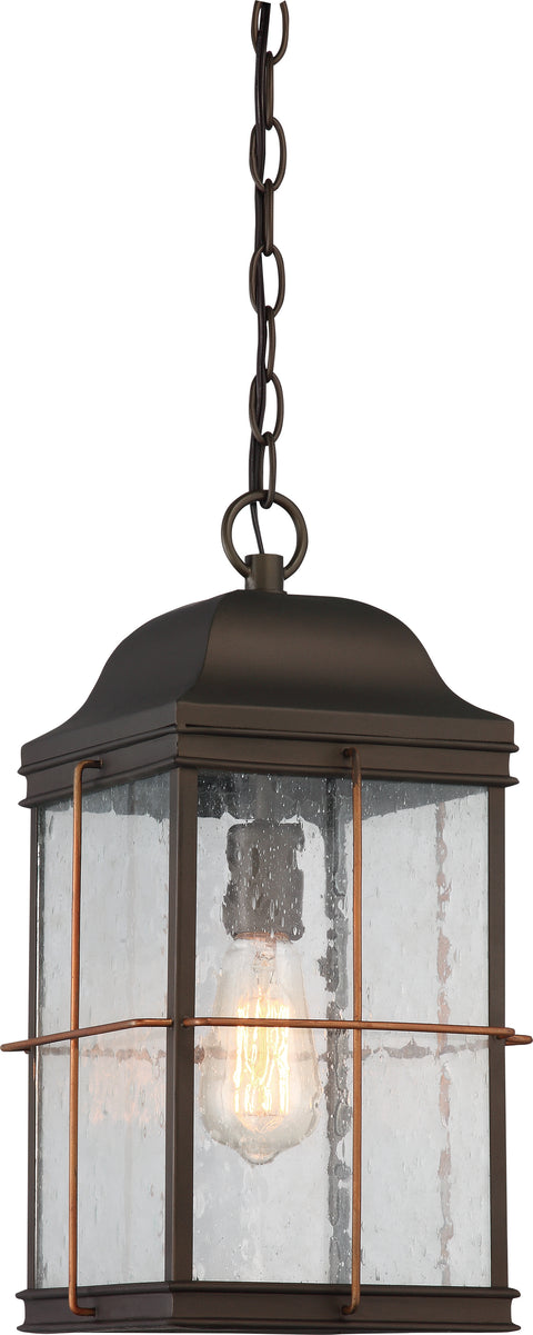 Nuvo Lighting 60/5836 Howell 1 Light Outdoor Hanging Lantern with 60W Vintage Lamp Included Bronze with Copper Accents Finish