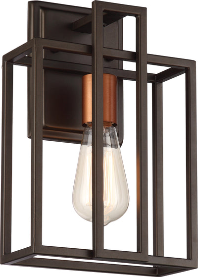 Nuvo Lighting 60/5851 Lake 1 Light Wall Mount Sconce Sconce Bronze with Copper Accents Finish