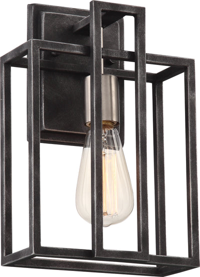 Nuvo Lighting 60/5856 Lake 1 Light Wall Mount Sconce Sconce Iron Black with Brushed Nickel Accents Finish