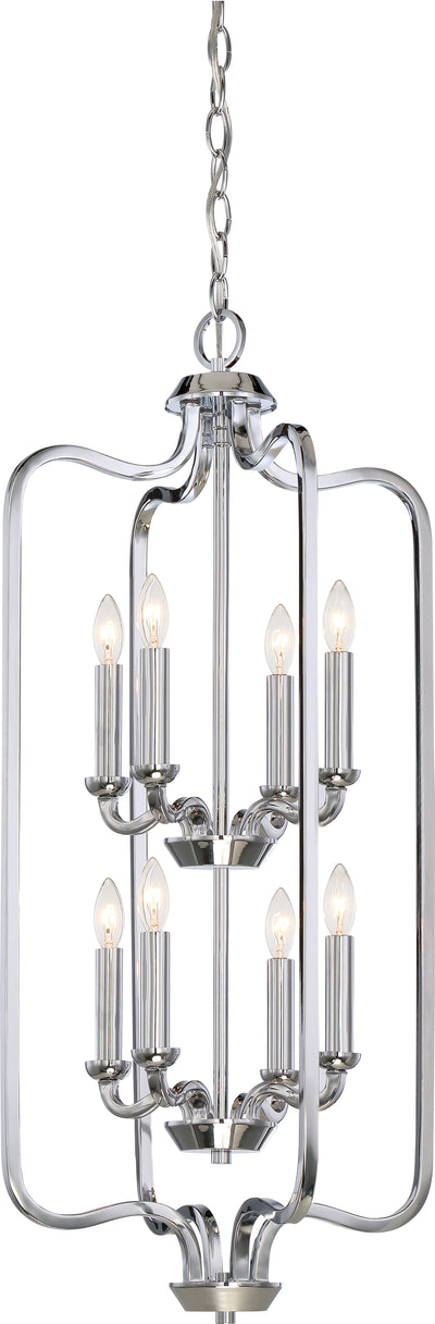 Nuvo Lighting 60/5872 Willow 8 Light Caged Pendant Polished Nickel