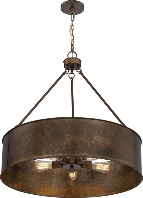 Nuvo Lighting 60/5895 Kettle 5 Light Oversized Pendant with 60W Vintage Lamps Included Antique Copper Finish