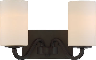 Nuvo Lighting 60/5902 Willow 2 Light Vanity Fixture with White Glass