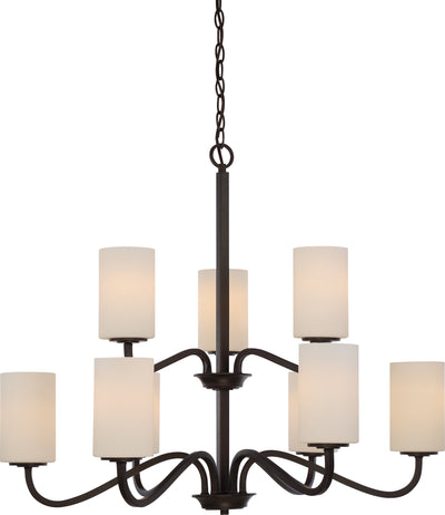 Nuvo Lighting 60/5909 Willow 9 Light 2 Tier Hanging Fixture with White Glass