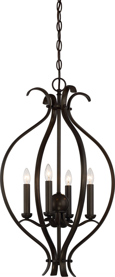 Nuvo Lighting 60/5910 DILLARD 4 light CAGED PENDANT FOREST BRONZE