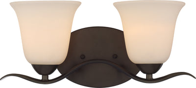 Nuvo Lighting 60/5912 DILLARD 2 light VANITY  FOREST BRONZE/WHITE GLASS