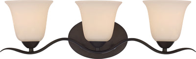 Nuvo Lighting 60/5913 DILLARD 3 light VANITY  FOREST BRONZE/WHITE GLASS