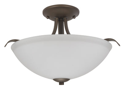 Nuvo Lighting 60/5916 DILLARD 2 light SEMI FLUSH  FOREST BRONZE/WHITE GLASS