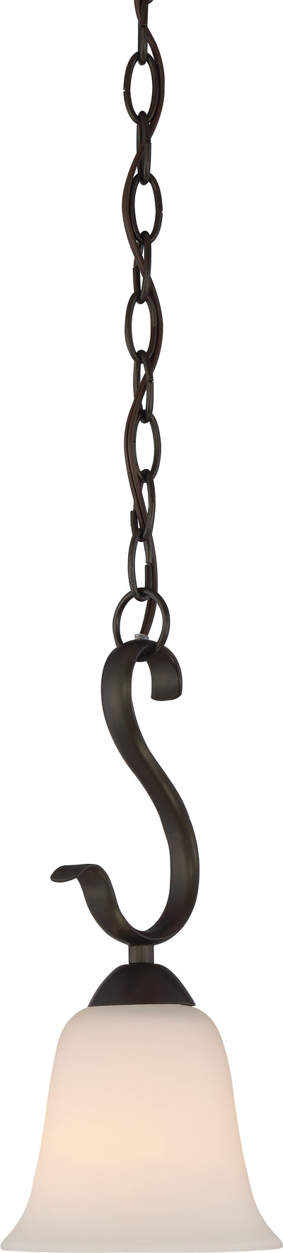 Nuvo Lighting 60/5918 DILLARD 1 light MINI PENDANT  FOREST BRONZE/WHITE GLASS