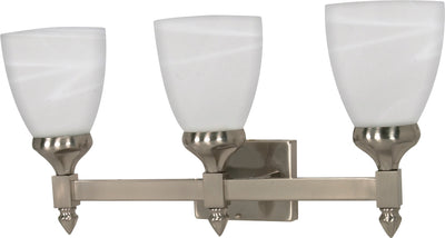 Nuvo Lighting 60/593 TRIUMPH 3 light VANITY FIXTURE  BR NICKEL/ALABASTER GLASS