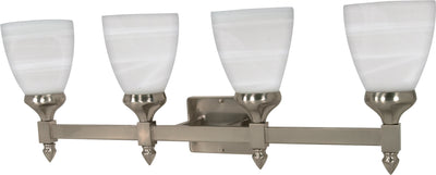 Nuvo Lighting 60/594 TRIUMPH 4 light VANITY FIXTURE  BR NICKEL/ALABASTER GLASS