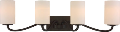 Nuvo Lighting 60/5971 Willow 4 Light Vanity Forest Bronze with White Glass