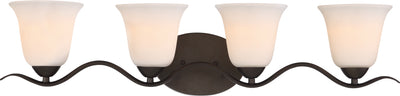 Nuvo Lighting 60/5973 DILLARD 4 LIGHT VANITY FOREST BRONZE/WHITE GLASS