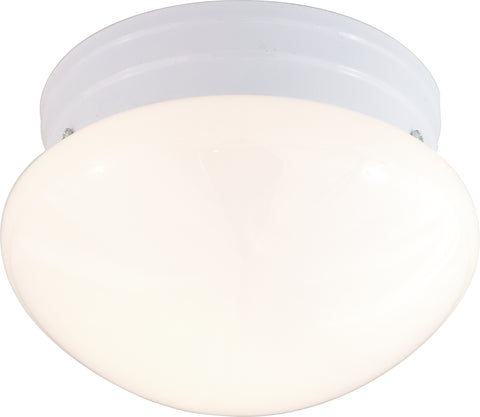 Nuvo Lighting 60/6026 1 Light 8 Inch Flush Mount Small White Mushroom Color retail packaging