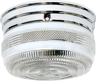 Nuvo Lighting 60/6027 2 Light 8 Inch Flush Mount Medium Crystal / White Drum Color retail packaging