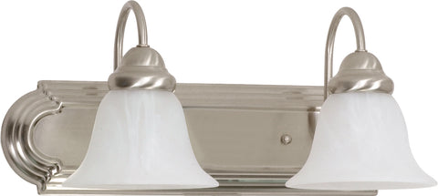 Nuvo Lighting 60/6074 Ballerina 2 Light 18 Inch Vanity with Alabaster Glass Bell Shades Color retail packaging