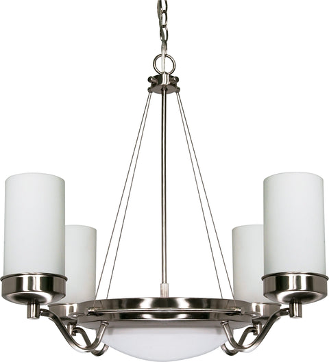 Nuvo Lighting 60/607 Polaris 6 Light 29 Inch Chandelier with Satin Frosted Glass Shades