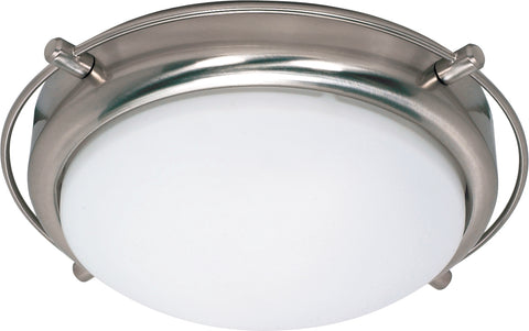 Nuvo Lighting 60/608 Polaris 2 Light 14 Inch Flush Mount with Satin Frosted Glass Shades