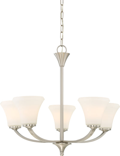 Nuvo Lighting 60/6205 Fawn 5 Light Chandelier Fixture Brushed Nickel Finish