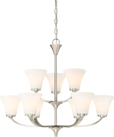 Nuvo Lighting 60/6209 Fawn 9 Light Chandelier Fixture Brushed Nickel Finish
