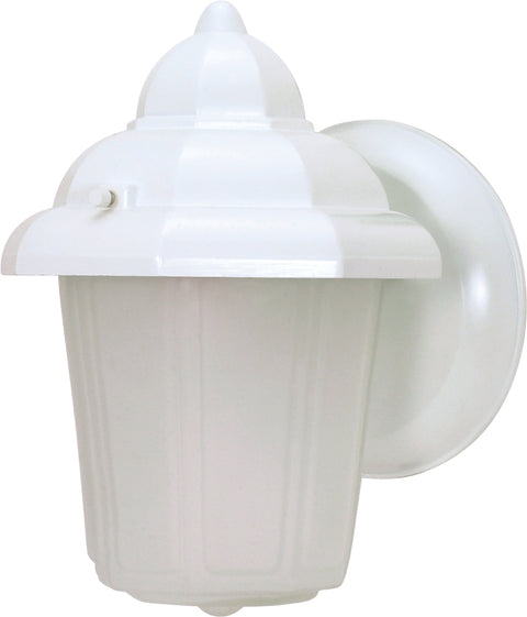 Nuvo Lighting 60/639 1 Light 9 Inch Wall Mount Sconce Lantern Hood Lantern with Satin Frosted Glass