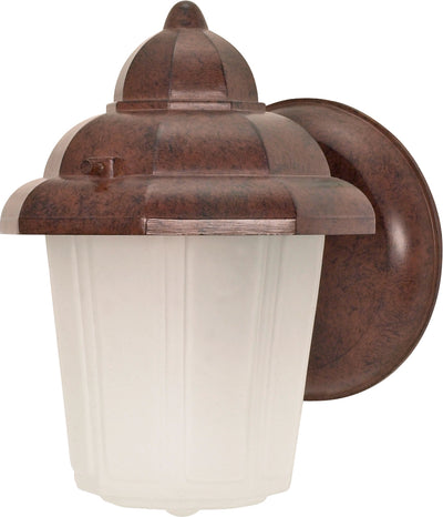 Nuvo Lighting 60/640 1 Light 9 Inch Wall Mount Sconce Lantern Hood Lantern with Satin Frosted Glass