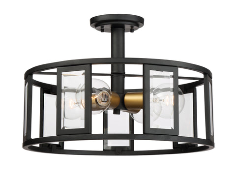 Nuvo Lighting 60/6413 Payne 4 Light Semi Flush with Clear Beveled Glass