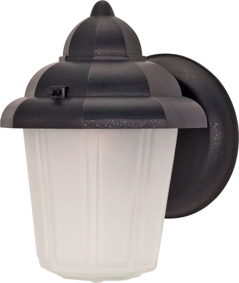 Nuvo Lighting 60/641 1 Light 9 Inch Wall Mount Sconce Lantern Hood Lantern with Satin Frosted Glass