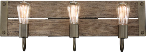 Nuvo Lighting 60/6429 Winchester 3 Light Vanity Bronze/Aged Wood Finish