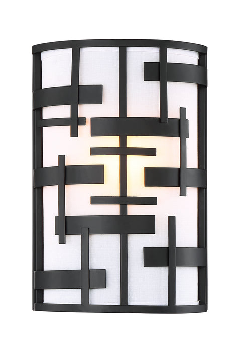 Nuvo Lighting 60/6431 Lansing 2 Light Wall Mount Sconce Sconce with White Fabric Shade