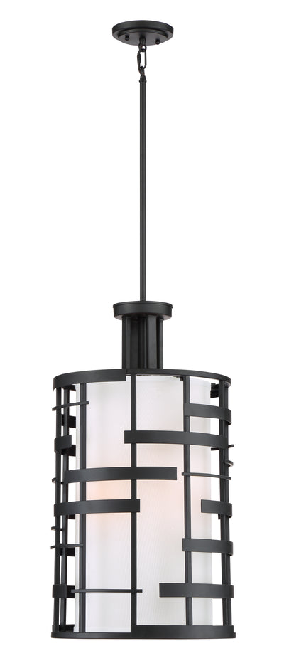 Nuvo Lighting 60/6433 Lansing 4 Light Pendant with White Fabric Shade and Opal Diffuser