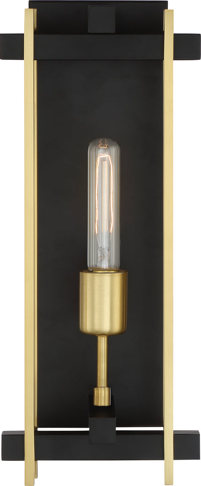 Nuvo Lighting 60/6521 Marion 1 Light Wall Mount Sconce Sconce Aged Bronze Finish with Natural Brass Accents