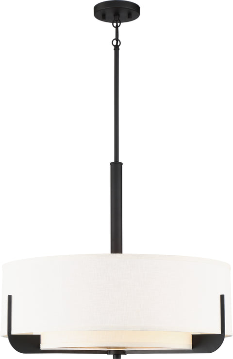 Nuvo Lighting 60/6544 Frankie 4 Light 24 Inch Pendant Aged Bronze Finish with White Glass