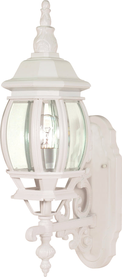 Nuvo Lighting 60/885 Central Park 1 Light 20 Inch Wall Mount Sconce Lantern with Clear Beveled Glass